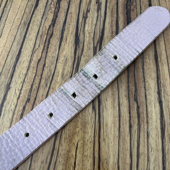 John Richmond Pink Leather / Chrome Hardware RICH Belt 38\